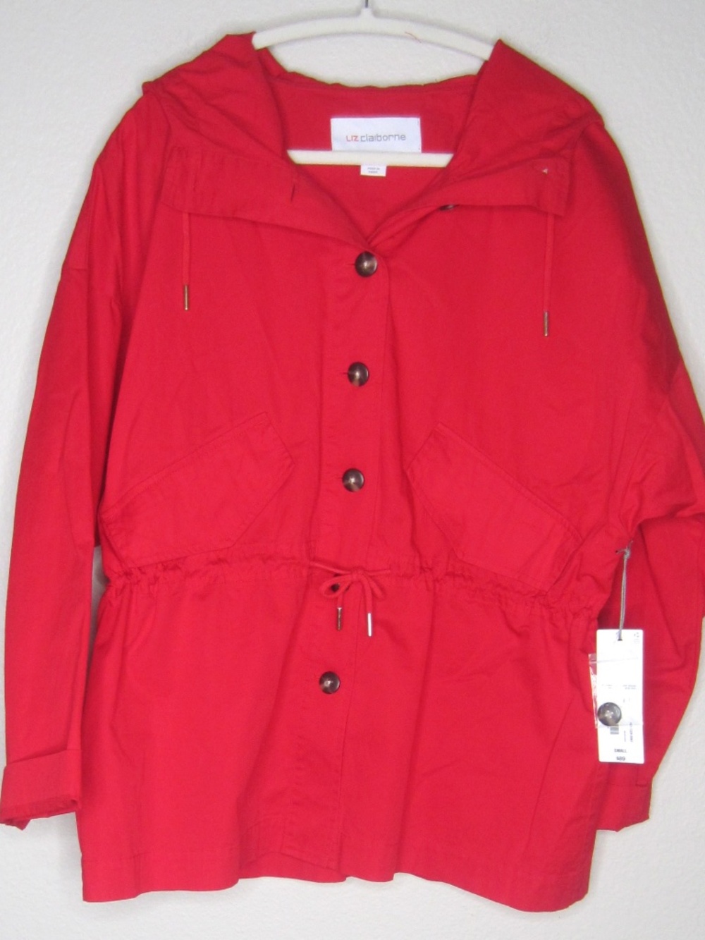 NWT Liz Claiborne Red Utility Jacket - Size Small